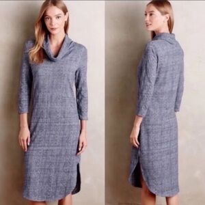 Anthropologie Saturday Sunday Cowl Neck Blue Sweater Dress Size Medium